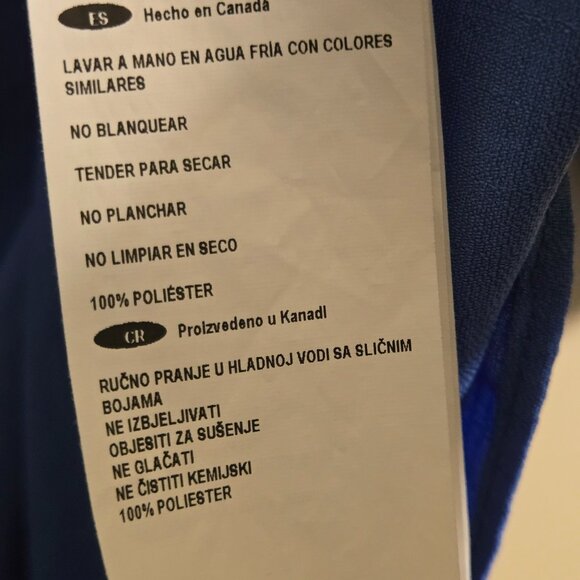 Joseph Ribkoff Tie Front Blouse Tunic Blue Mother Of Pearl Button Size 6 - Picture 8 of 8